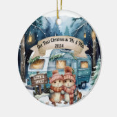 Eerste kerst RV paar Pas getrouwd Ornament (Links)