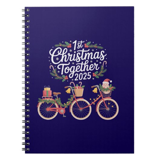 Eerste kerst samen 2025 Romantisch stel Notitieboek (Voorkant)