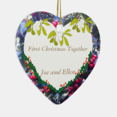 Eerste kerst samen aandenken keramisch ornament (Rechts)