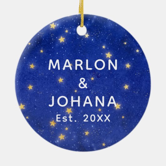 Eerste kerst samen aangepaste zeepaardpaar keramisch ornament (Achterkant)