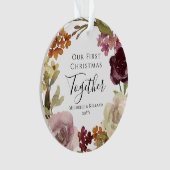 Eerste kerst samen bloemen ornament (voorkant)