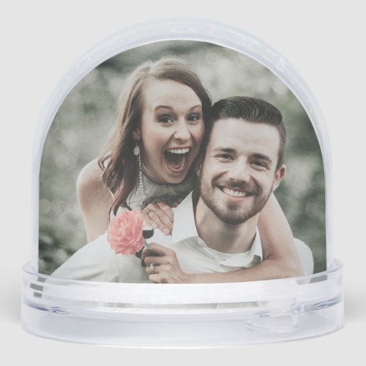 Eerste kerst samen bloemenmonogram foto sneeuwbol (Achterkant)