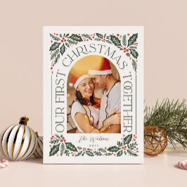 Eerste kerst samen Boog 3 Fotocollage Feestdagenkaart