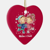 Eerste kerst samen. Custom Keramisch Ornament (Rechts)