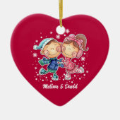 Eerste kerst samen. Custom Keramisch Ornament (Voorkant)