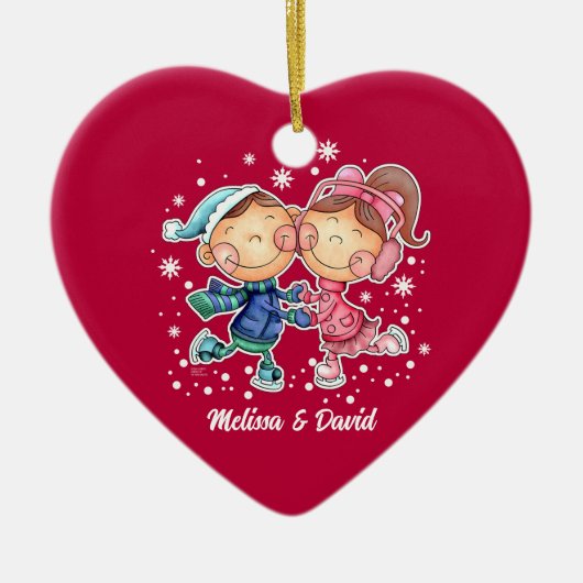 Eerste kerst samen. Custom Keramisch Ornament (Voorkant)