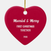 Eerste kerst samen. Custom Keramisch Ornament (Achterkant)