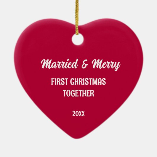 Eerste kerst samen. Custom Keramisch Ornament (Achterkant)