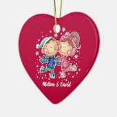 Eerste kerst samen. Custom Keramisch Ornament (Links)