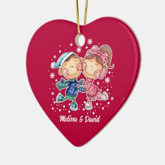 Eerste kerst samen. Custom Keramisch Ornament (Links)