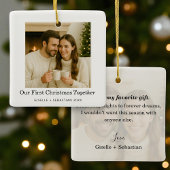 Eerste kerst samen foto Keepsake Keramisch Ornament
