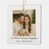Eerste kerst samen foto Keepsake Keramisch Ornament (Links)