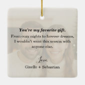 Eerste kerst samen foto Keepsake Keramisch Ornament (Achterkant)