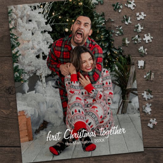 Eerste kerst samen grappige fotonaam legpuzzel