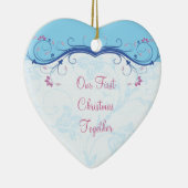 Eerste kerst samen Heart Wedding Ornament (Rechts)