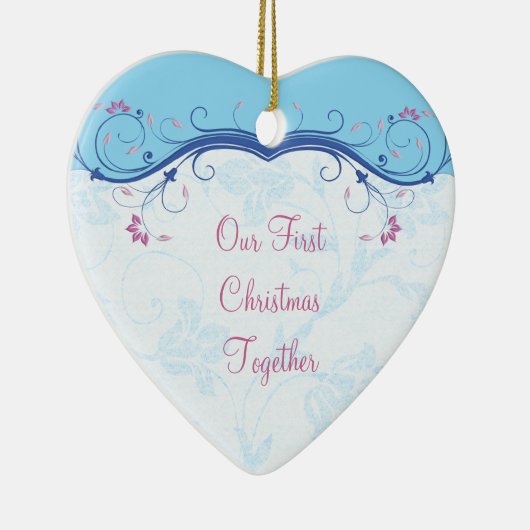 Eerste kerst samen Heart Wedding Ornament (Rechts)