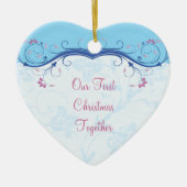 Eerste kerst samen Heart Wedding Ornament (Voorkant)