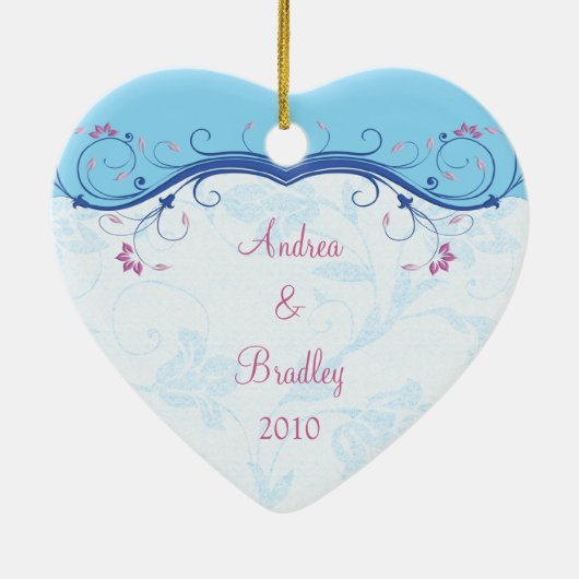 Eerste kerst samen Heart Wedding Ornament (Achterkant)