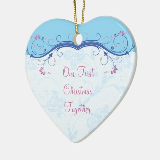 Eerste kerst samen Heart Wedding Ornament (Links)