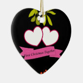 Eerste kerst samen jubileum bewerkbaar keramisch ornament (Rechts)