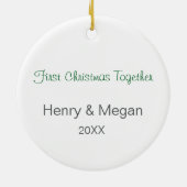 Eerste kerst samen kardinaal paar op maat keramisch ornament (Achterkant)