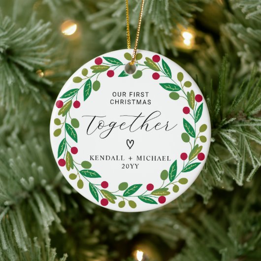 Eerste kerst samen kerstbal aandenken voor stel keramisch ornament (Boom)