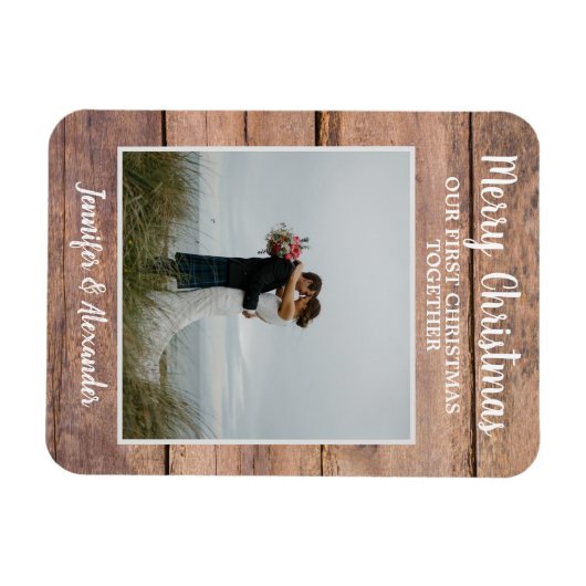 Eerste kerst samen Kerstmis foto Magneet (Horizontaal)