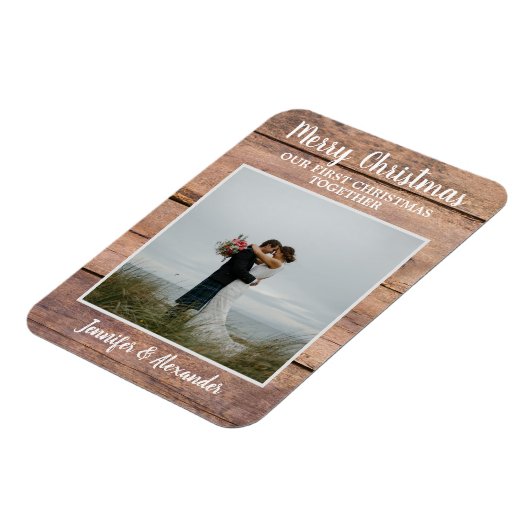 Eerste kerst samen Kerstmis foto Magneet (Linkerzijde)