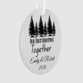 Eerste kerst samen koppel aangepaste minimalistisc ornament (voorkant)