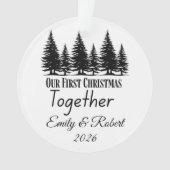 Eerste kerst samen koppel aangepaste minimalistisc ornament (voorkant)