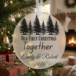Eerste kerst samen koppel aangepaste minimalistisc ornament