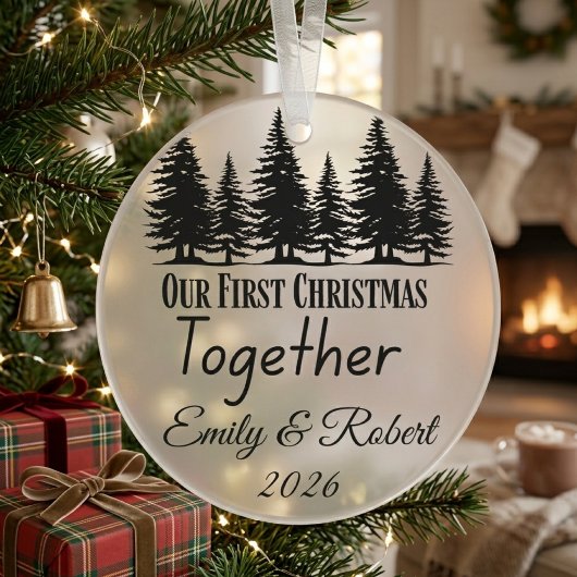 Eerste kerst samen koppel aangepaste minimalistisc ornament