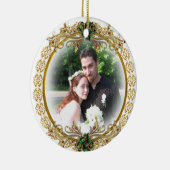 Eerste kerst samen met foto keramisch ornament (Rechts)