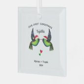 Eerste kerst samen Ornament - Tortelduifjes (Voorkant links)