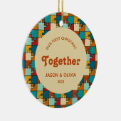 Eerste kerst samen puzzel foto keramisch ornament (Rechts)