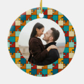Eerste kerst samen puzzel foto keramisch ornament (Achterkant)