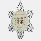 Eerste kerst samen sneeuw paar ~ tin sneeuwvlok ornament (Rechts)