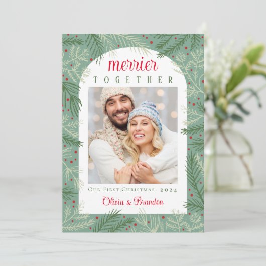 Eerste kerst samen vakantie Kaart (Staand voorkant)