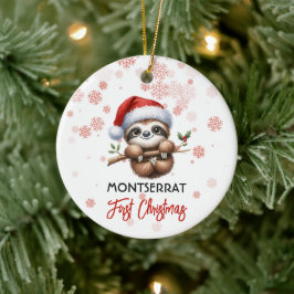 Eerste Kerst schattig luiaard baby Ornament