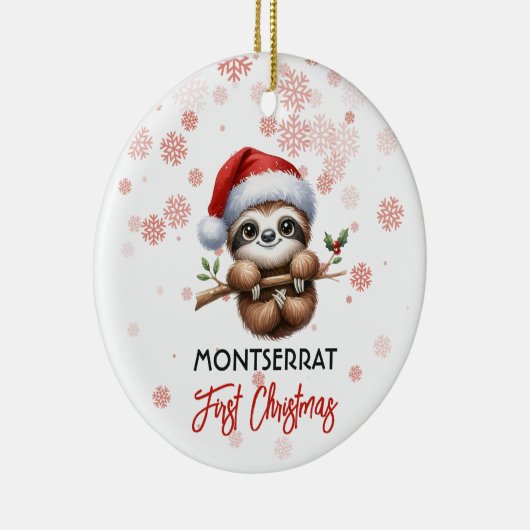 Eerste Kerst schattig luiaard baby Ornament (Rechts)