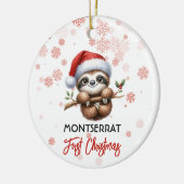 Eerste Kerst schattig luiaard baby Ornament (Links)
