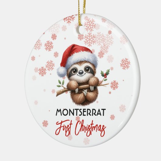 Eerste Kerst schattig luiaard baby Ornament (Links)