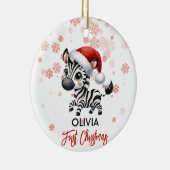 Eerste Kerst schattig Zebra baby Ornament (Rechts)