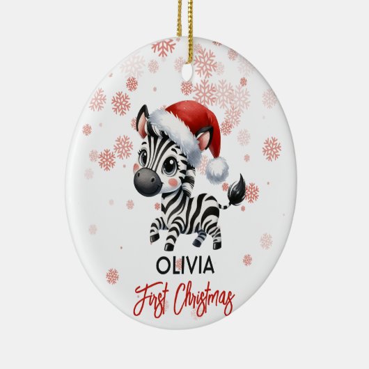 Eerste Kerst schattig Zebra baby Ornament (Rechts)