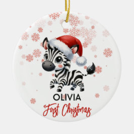 Eerste Kerst schattig Zebra baby Ornament