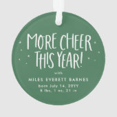 Eerste kerst schattige groene baby foto vakantie ornament (achterkant)