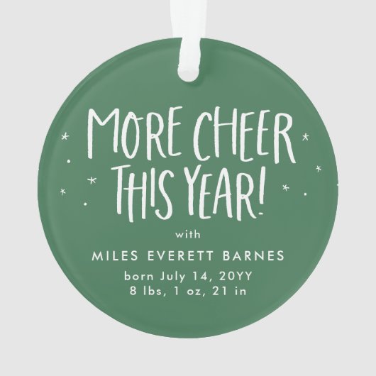 Eerste kerst schattige groene baby foto vakantie ornament (achterkant)