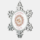 Eerste Kerst Schattige Herten Baby Meisje Ornament (Rechts)