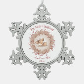 Eerste Kerst Schattige Herten Baby Meisje Ornament (Voorkant)