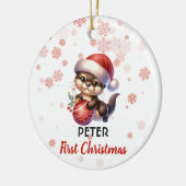 Eerste kerst schattige otter baby Ornament (Links)